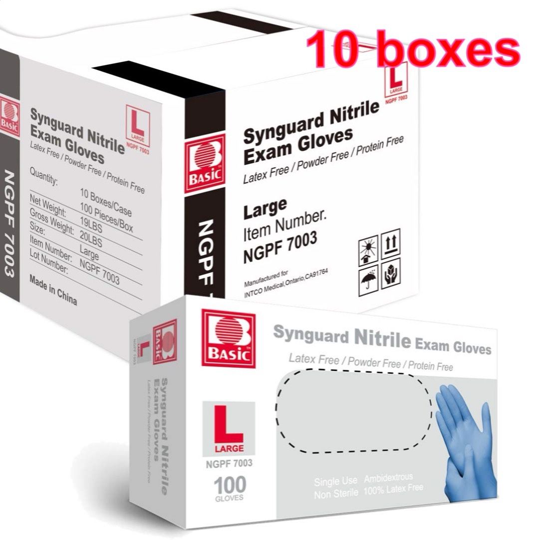 Caja De Guantes Con 10 Cajas Cada Y 100 Latex.
