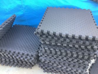 VERY NICE 2’x2’ BLACK EXERCISE MATS.  HAVE 38.