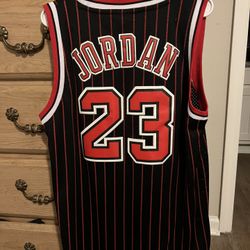 Jordan #23 Black With Red Pinstripe 