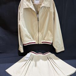 ZARA Girls Khaki Jacket & Skirt Set – Size 11/12 