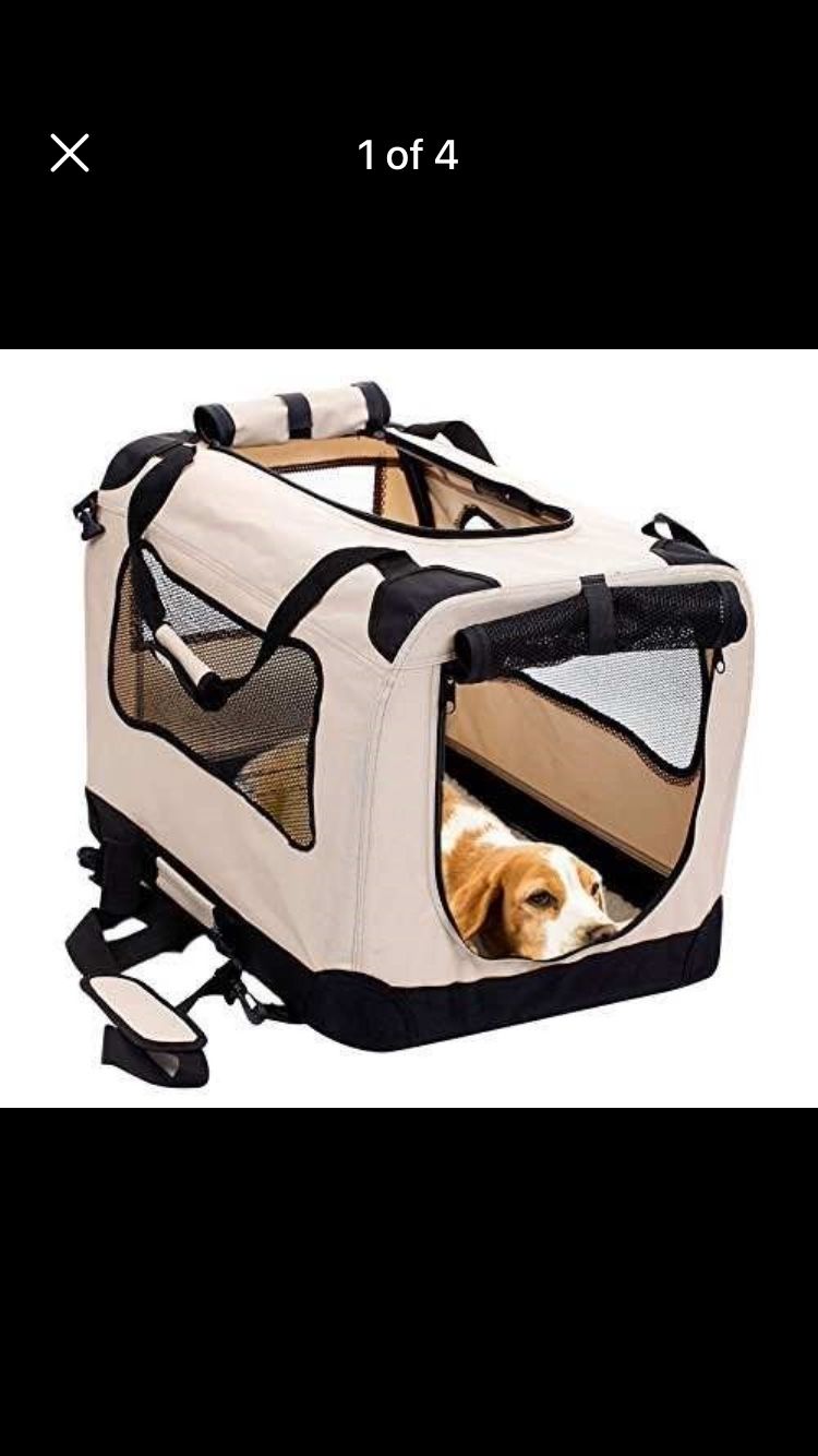 *NEW* (152) 2PET Foldable Dog Crate - Soft, Easy to Fold & Carry Dog Crate for Indoor & Outdoor Use - Comfy Dog Home & Dog Travel Crate - Strong Steel