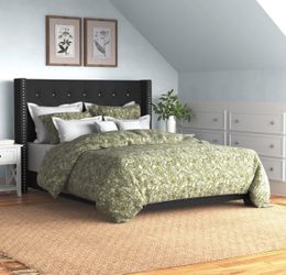 Queen Upholstered Bed Frame + Box Spring