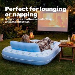 Blue Breezestar Inflatable Tanning Pool Lounger Float, 70" x 46" Pool Floats Adult with Pillow
