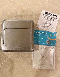 Pop Up Floor Outlet Cover Box W/20 Amp Stainless Steel USB TR Receptacle Outlet