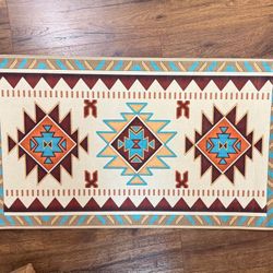 Southwest Navajo Aztec Geometric Accent Rug Rubber Backing 45" x 25.5"