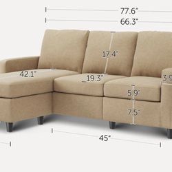  HONBAY 3-Piece Convertible Sectional Sofa