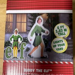 New, 6FT Pre Lit ELF CHRISTMAS INFLATABLE 