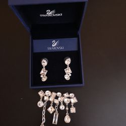 Genuine Swarovski Crystal earrings and brooch/pin