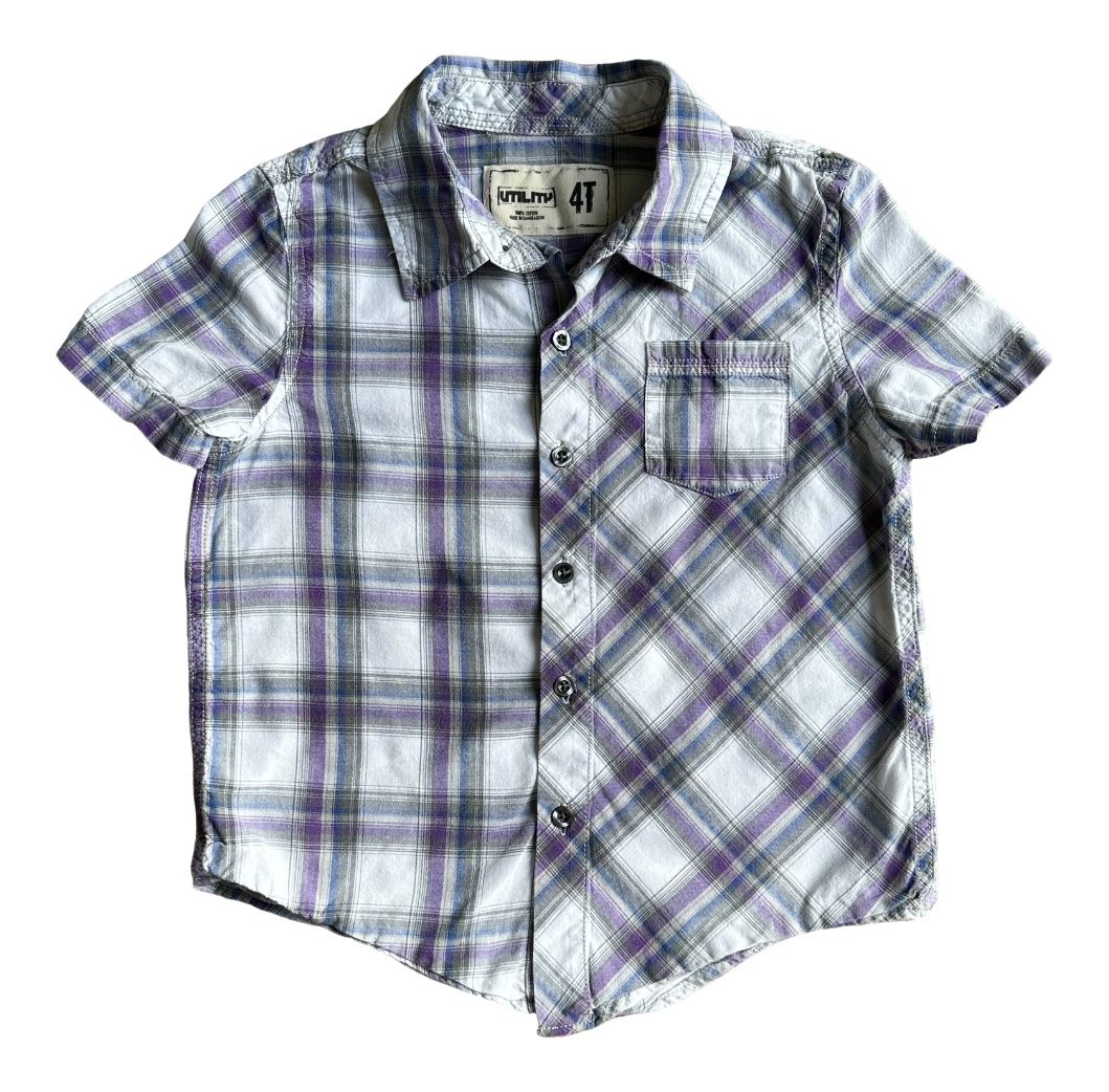 Boys Shirt Plaid Button Up 4t