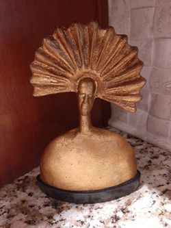 Heavy Gold tone Abstract Statue