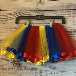 Toddler red, blue, & yellow tutu skirt