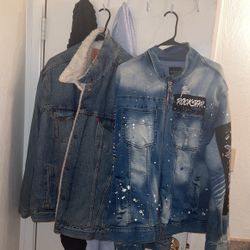 Custom Jean Jacket And Levi Wool Jean Jacket Combo