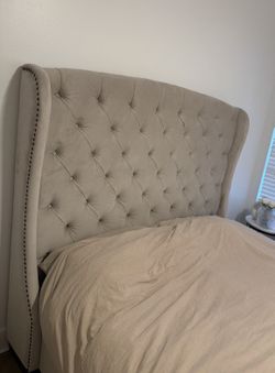 Luxury velvet queen bed frame