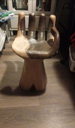 Wooden Hand Chair Sculptural Accent Chair