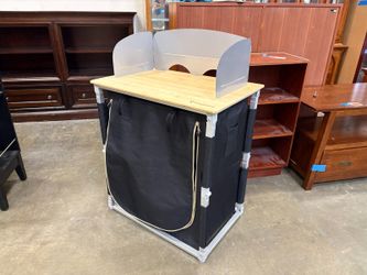 KING CAMP Collapsable Camping Food Prep Station with Shelving and Carrying Case