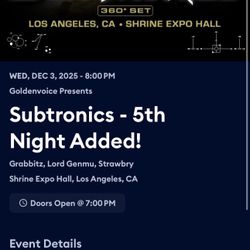 Subtronics Shrine Expo Hall 12/3/25 