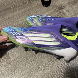 Adidas laceless f50 purple green size 12 mens elite
