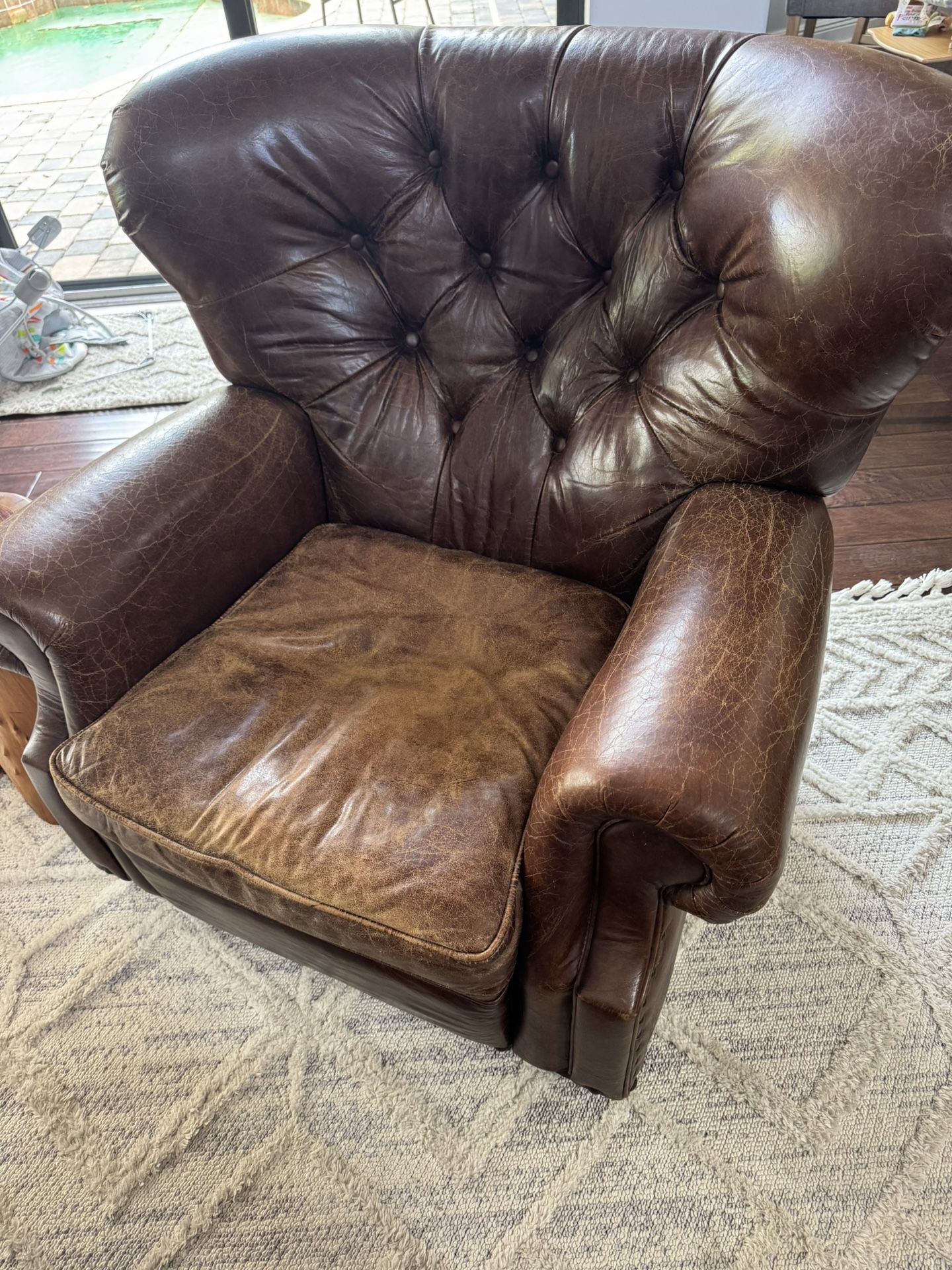Restoration hardware Tufted Recliner Chair