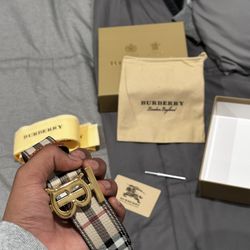 Gold Burberry Belt