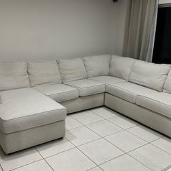 Sectional Sofá Oatmeal Fabric 