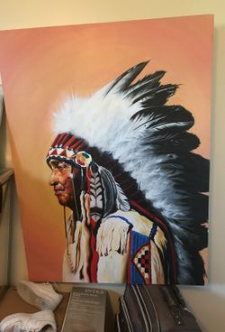 Cherokee chief Acrylic painting