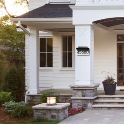 Houses Solar Powered, Adjustable Solar Panel, 3 Lighting Colors Lighted House Numbers Address Sign, Rechargeable LED Illuminated Aluminum Address Sign