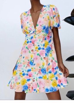 Zara women’s xs mini flora dress viscose