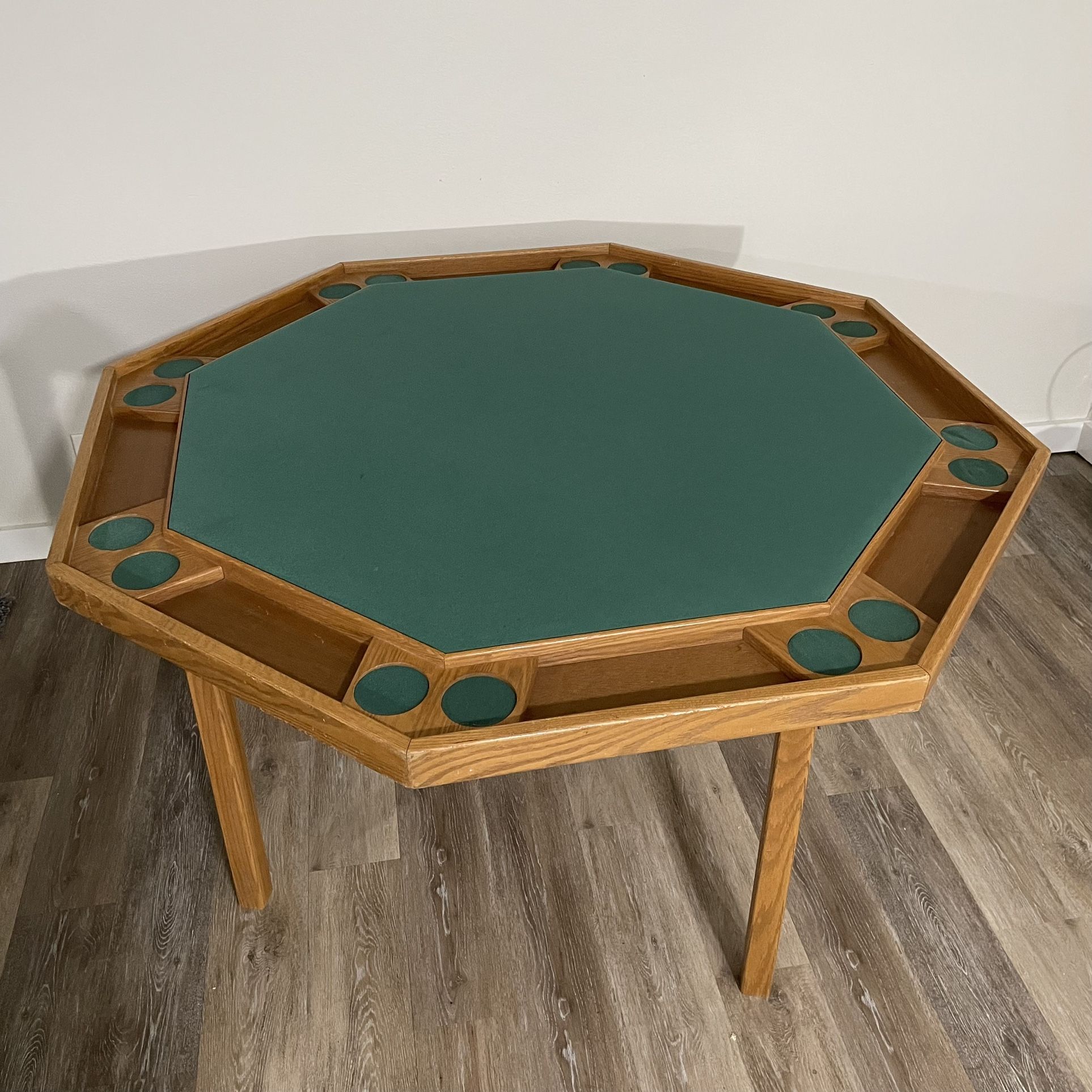 Kestell 8 Person 57” Oak Folding Poker Table