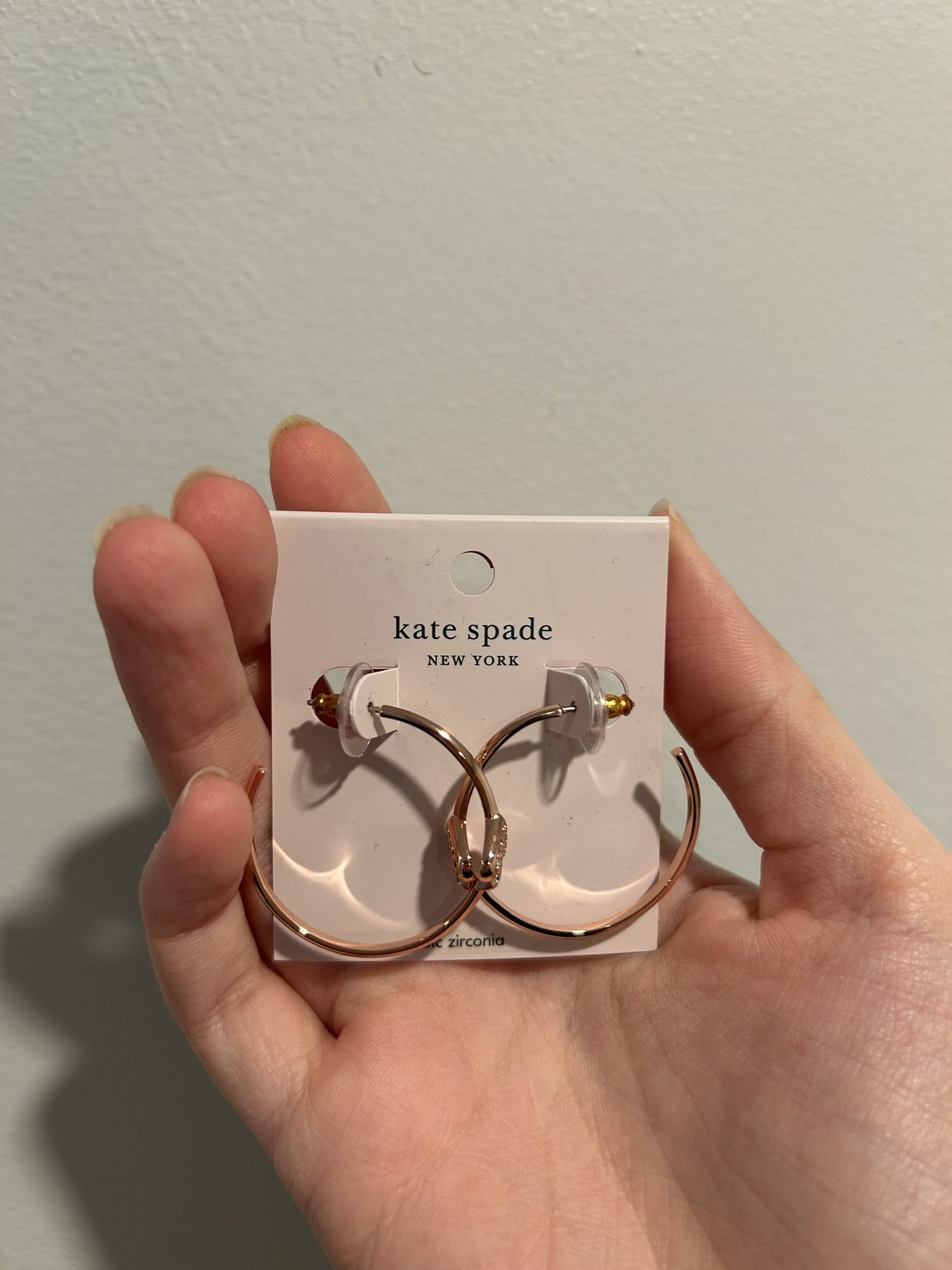 Kate Spade Everyday Spade Cz Pave Hoop Earrings
