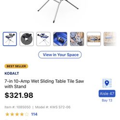 Kobalt Wet Tile Saw