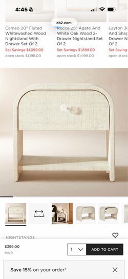 Cb2 Archer 22" White Lacquered Linen Nightstand With Drawer
