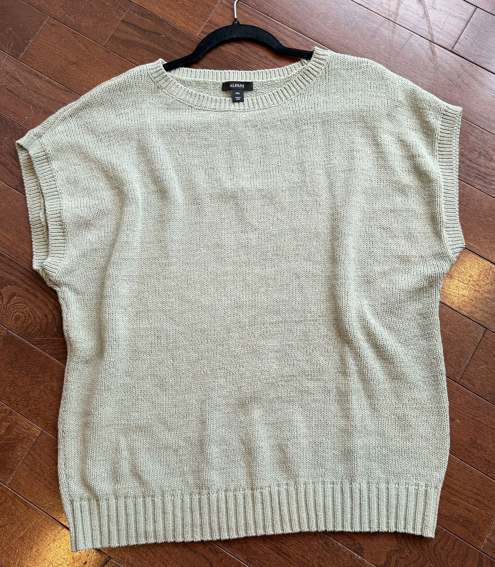 Women’s Size 2XL Pale Green Cotton Knit Vest $12