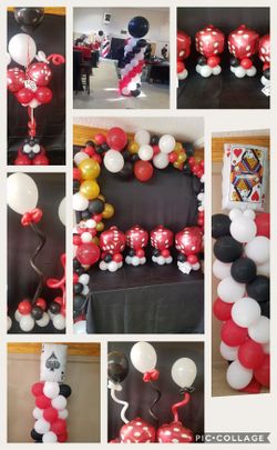 Casino balloon party decor