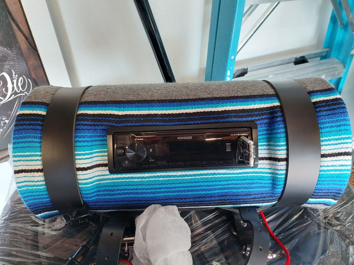 Bed Roll W/ Stereo 4 Motorcycle Harley Davidson Indain Old School Bmx Audio Softail Deluxe Road King Roadking
