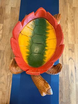 Wood Carved Turtle Bowl
