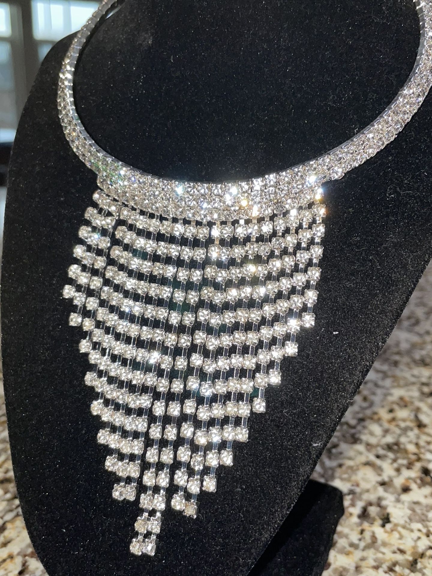 Wedding Necklace Choker Earrings Set