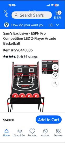 ESPN Pro Competition LED 2-Player Arcade Basketball Game
