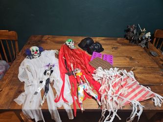 Spooky Creepy Carnival Halloween Lot - Killer Clown Skeletons & Sk• 7x Blood-Splattered Circus Pennant Banners: Over 250 total feet of coverage! Inclu