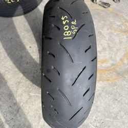 17” motorcycle tire 180/55/17 semi new with free installation $100