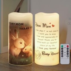 Thank You Mom Flameless Candle Gifts For Mother Unique Present For Mom Set Of 2