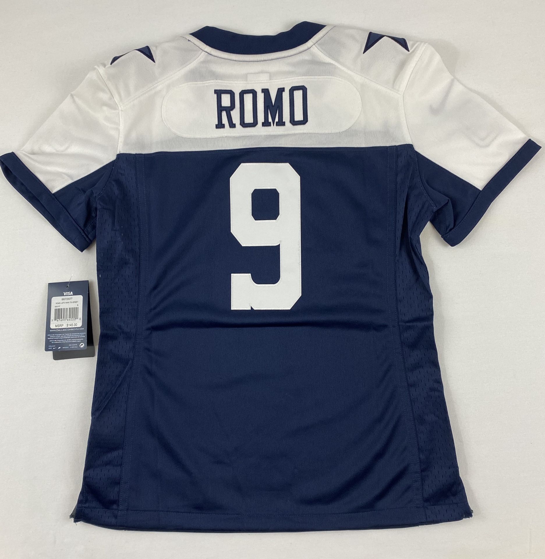 NWT Nike Tony Romo Women's Jersey Nike Navy Blue Cowboys Size