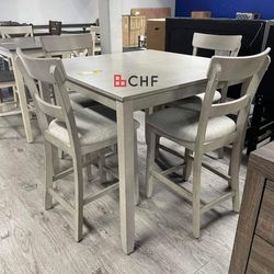Counter Height Dining Table Set With 4 Chairs 