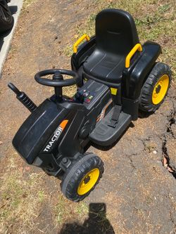 Kids Tobbi Black Ride-On Tractor