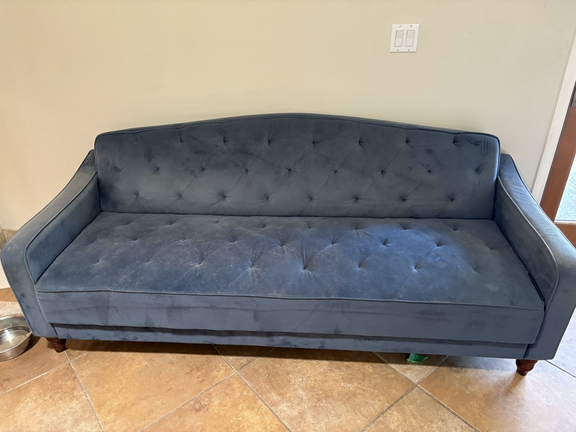 Blue Velvet Futon Couch