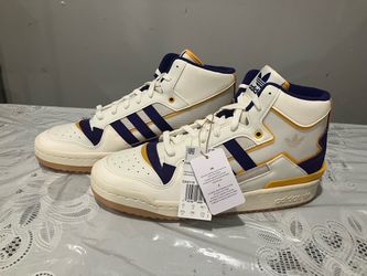 Adidas Mens Originals Forum Exhibit Mid 2 White/Purple/Gold
