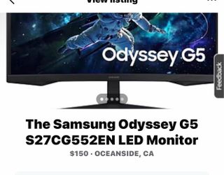 The Samsung Odyssey G5 S27CG552EN LED Monitor