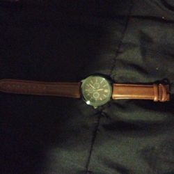 Watch With Brown Strap 