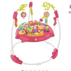 Fisher-Price Baby Bouncer Pink Petals Jumperoo Activity Center with Music Lights Sounds and Developmental Toys