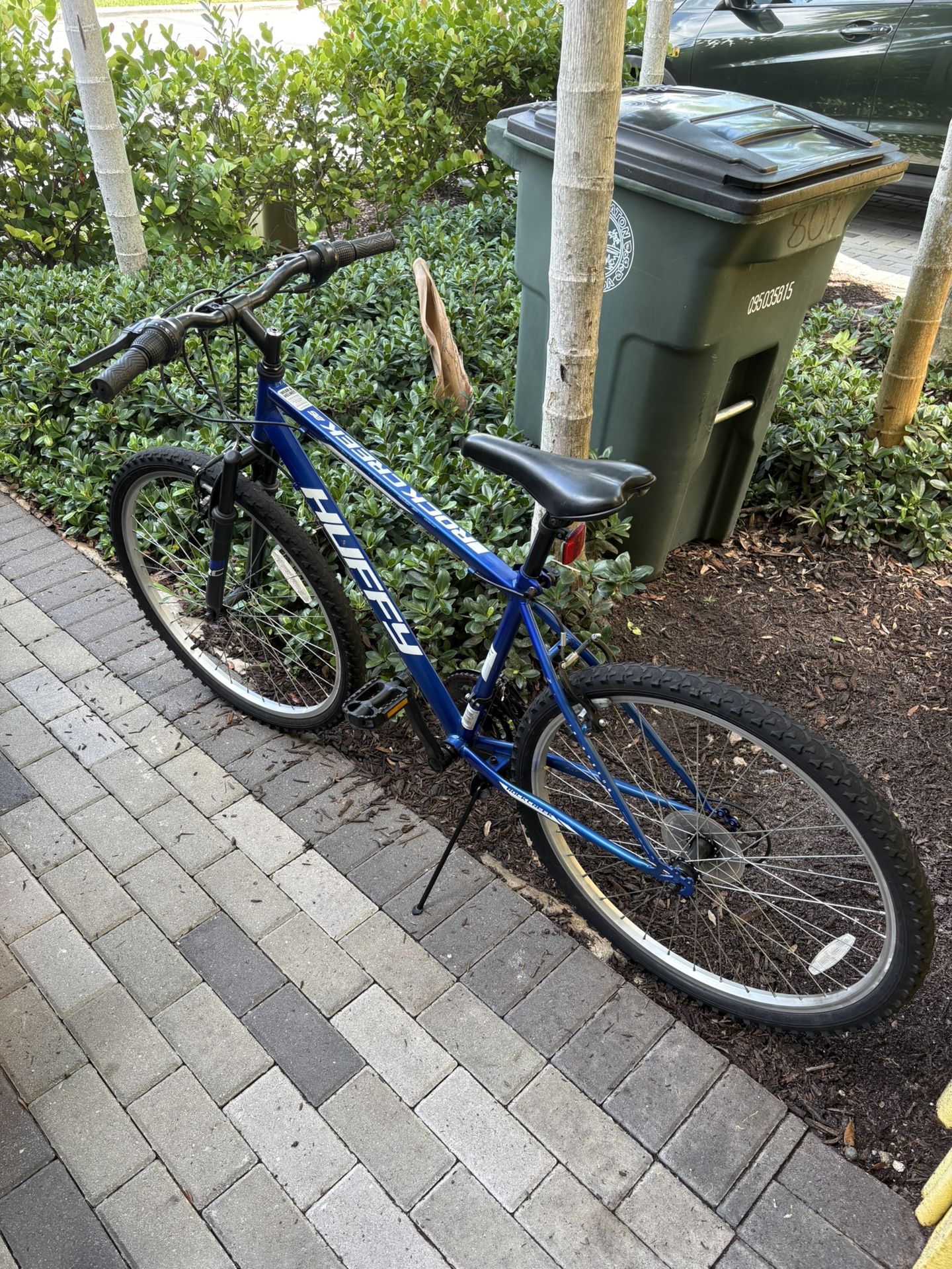 Blue Huffy Mountain Bike
