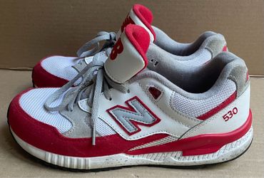 Red and White New Balance 530 trainers sneakers U S size 7 in very good shape
